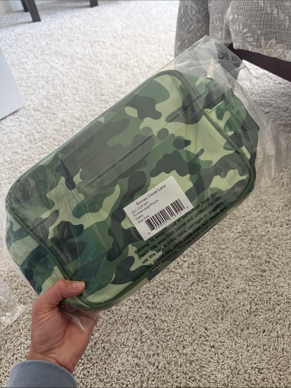 Stoney Clover Lane Large Cosmetic Pouch - Green Camoflauge